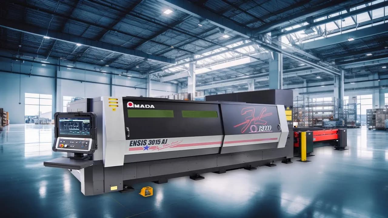 An Amada ENSIS series laser cutting machine